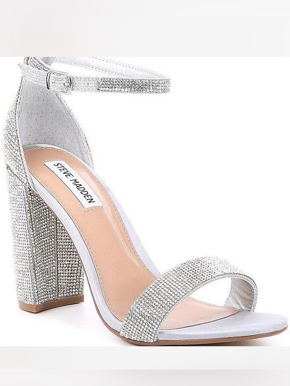 Steve Madden rhinestone silver heels size 6